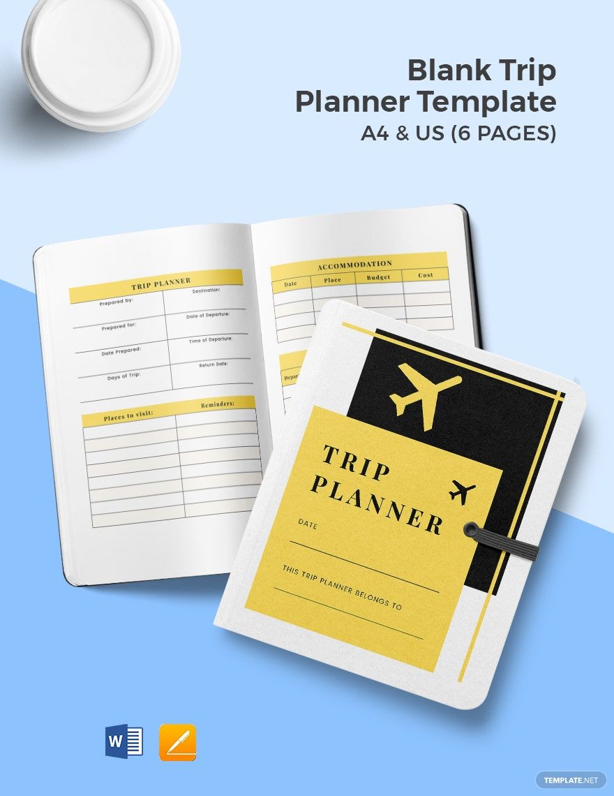Blank Trip Planner Template in Word, Google Docs, PDF, Apple Pages
