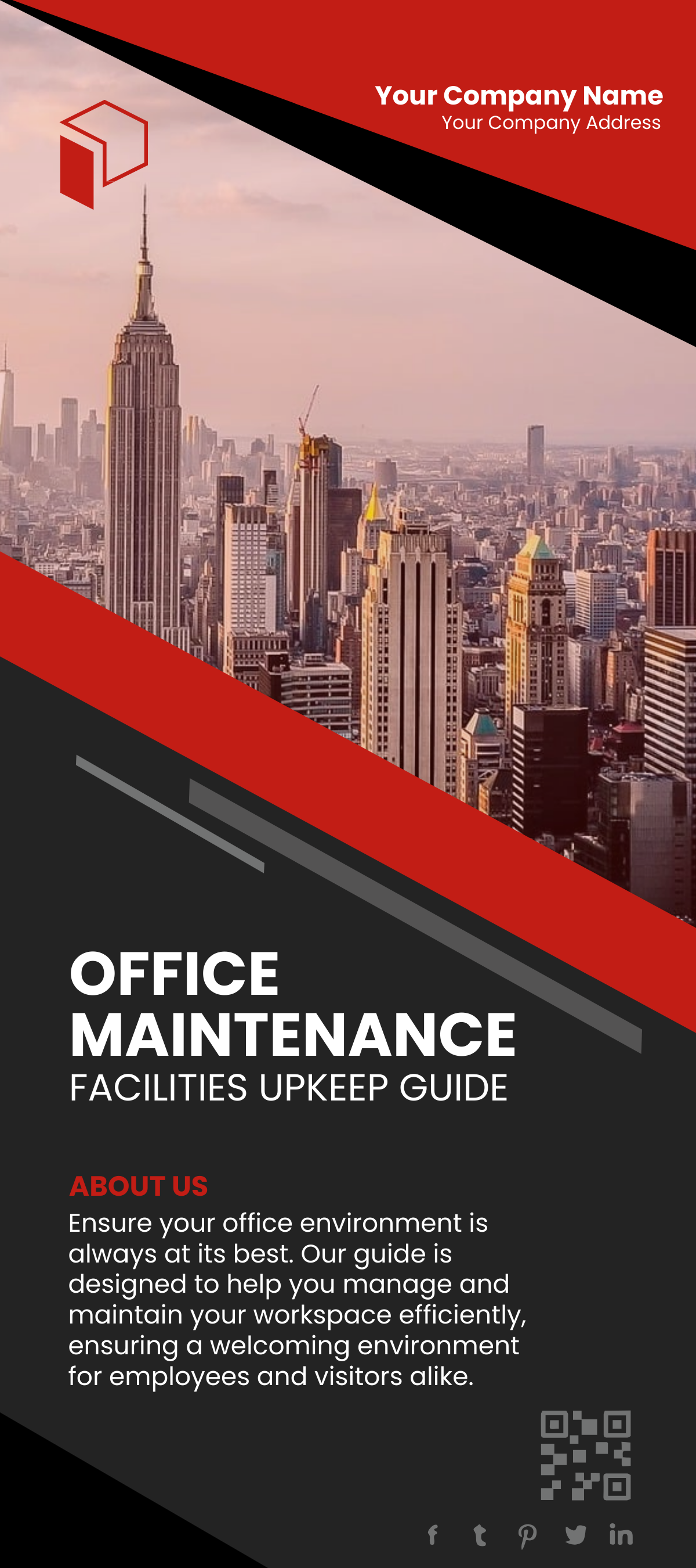 Office Maintenance and Facilities Upkeep Guide Rack Card Template