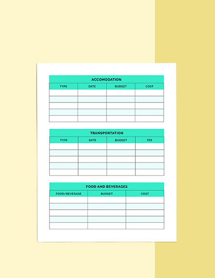 Free Basic Trip Planner Template - Word, Apple Pages | Template.net