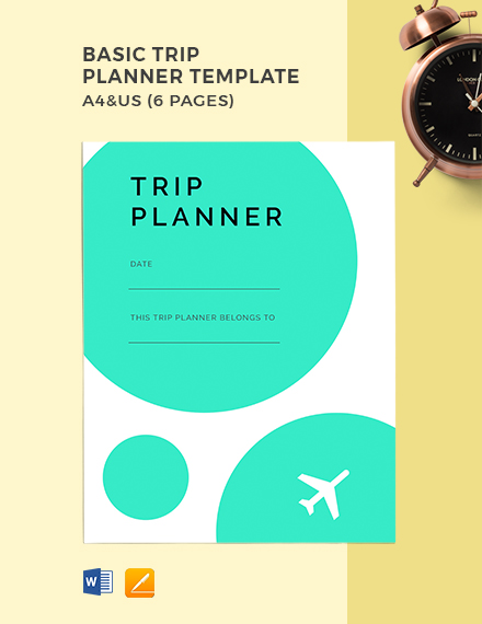 FREE Printable Trip Planner Word Pages Google Docs Template net