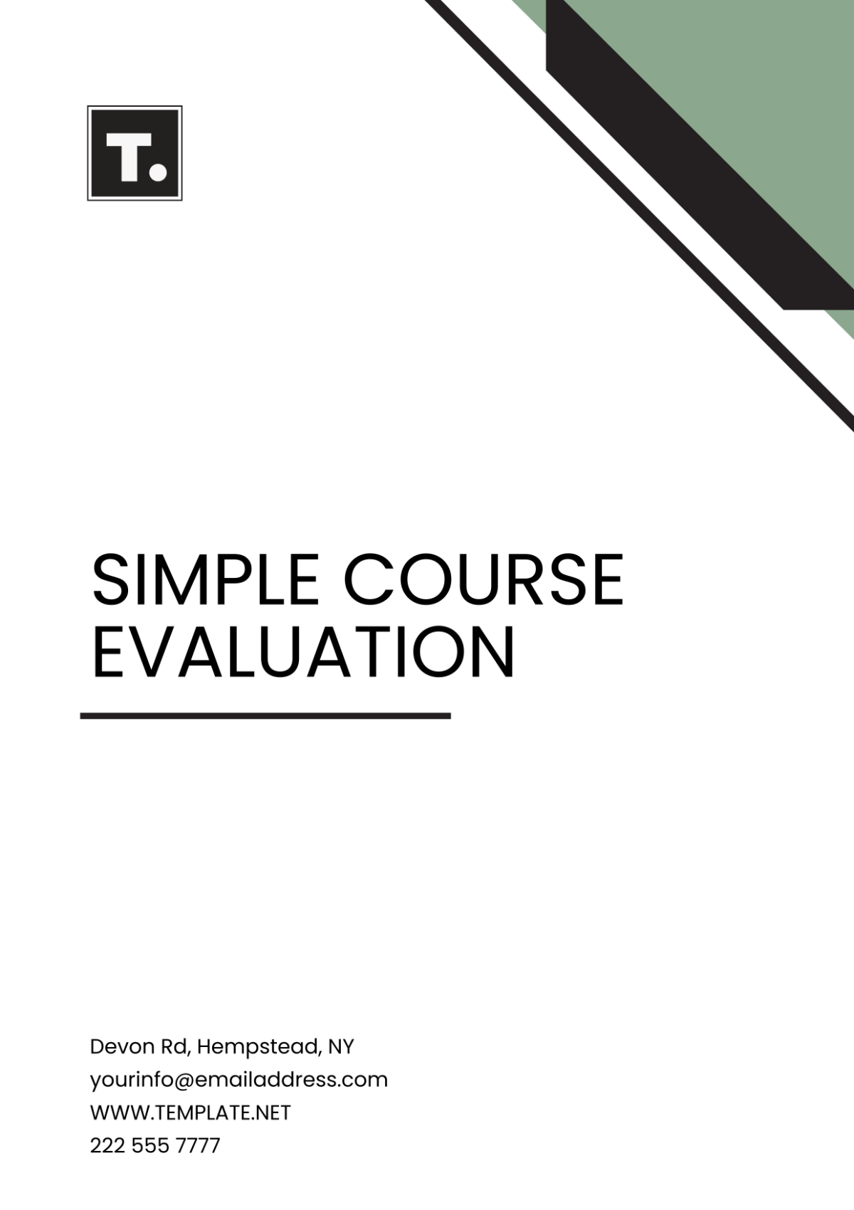 Simple Course Evaluation Template - Edit Online & Download