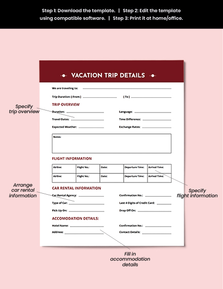 Free Company Vacation Planner Template to Edit Online Free Company Vacation Planner Template to Edit Online