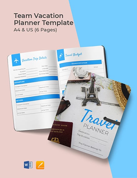 Team Vacation Planner Format