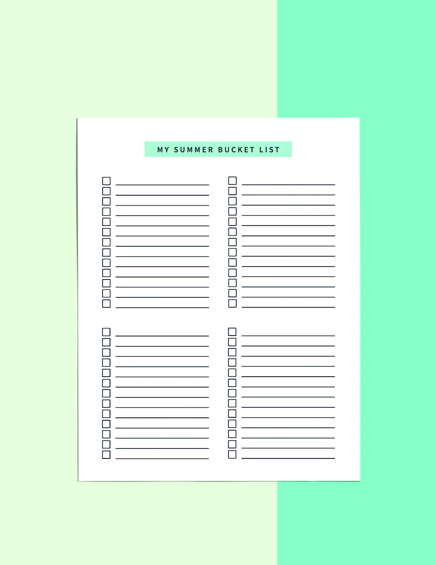 Summer Vacation Planner Template Example