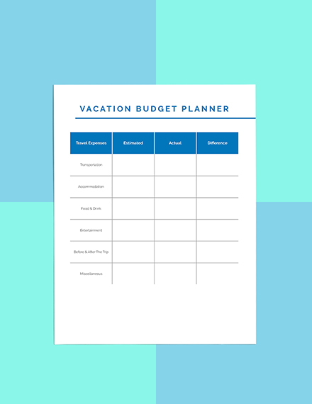 Family Vacation Planner template Download