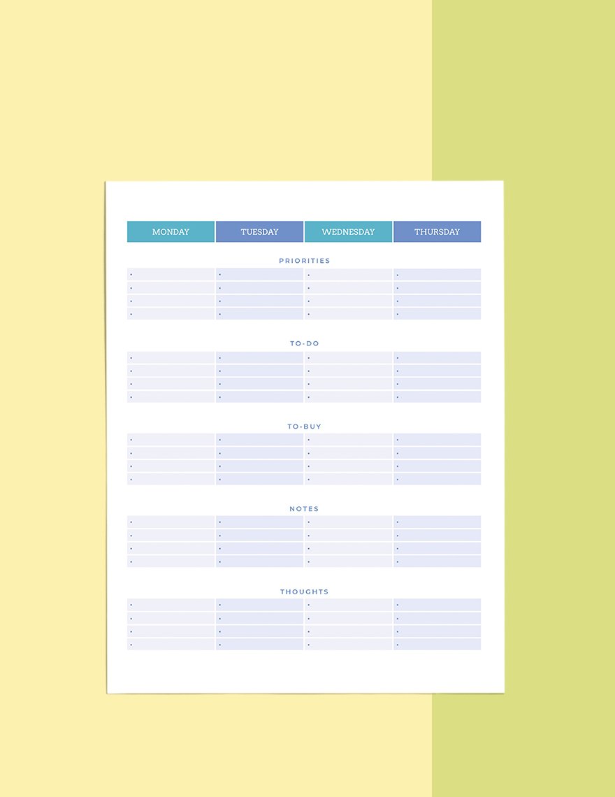 Notes Life Planner Template
