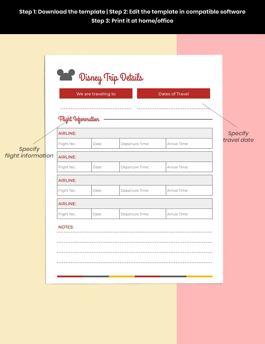 Disney Vacation Planner Template