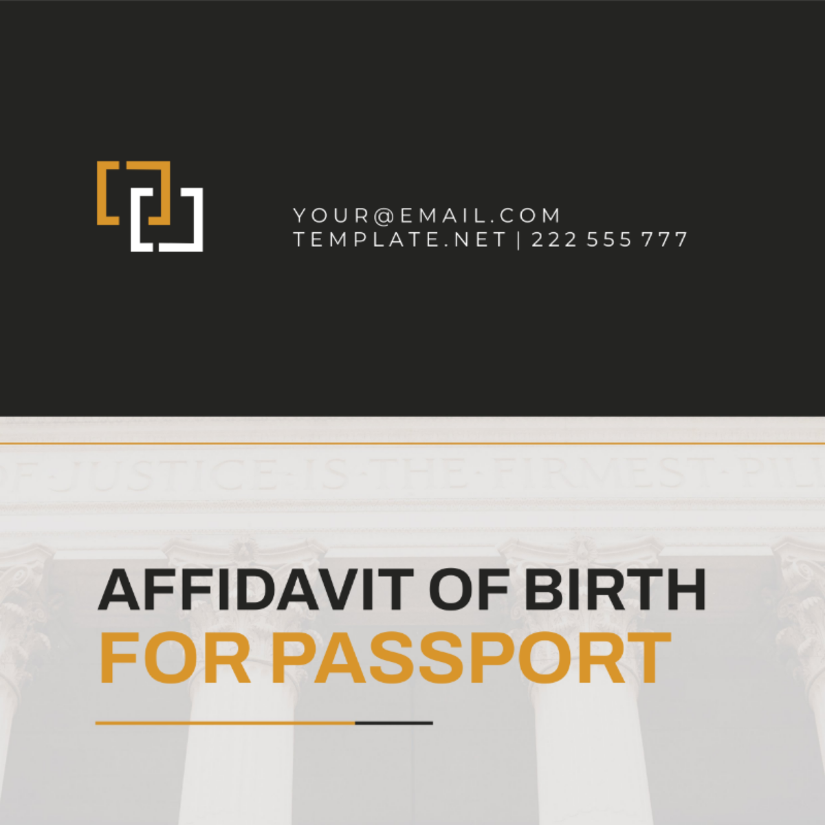 Affidavit of Birth for Passport Template