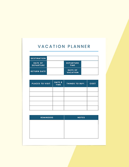 Employee Vacation Planner Format