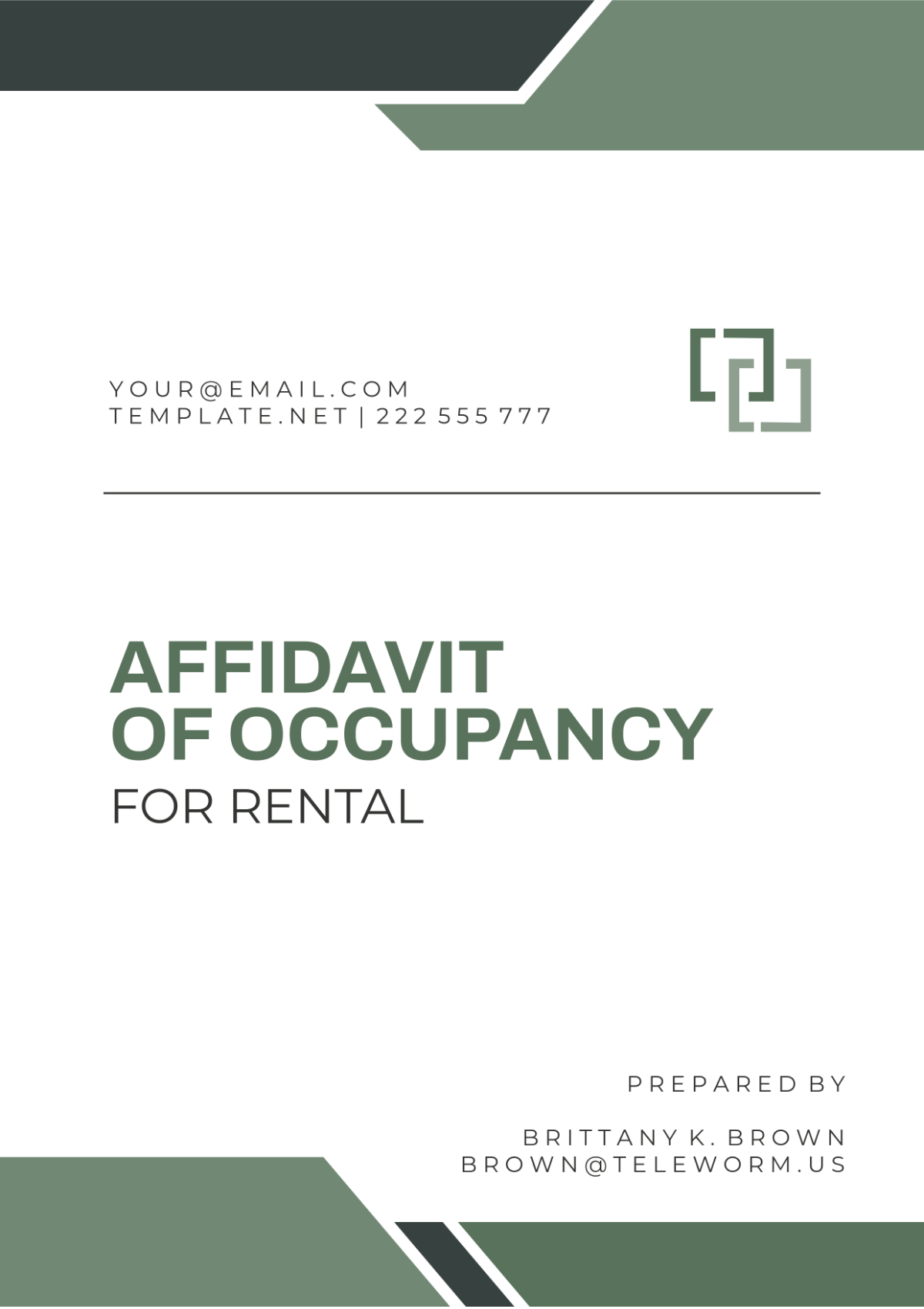 Rental Occupancy Affidavit Template - Edit Online & Download