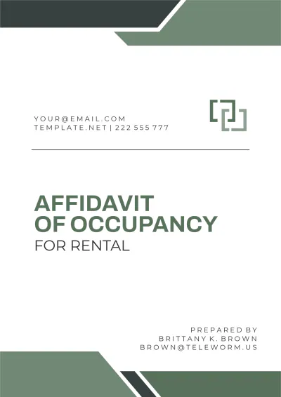 Free Rental Occupancy Affidavit Template to Edit Online