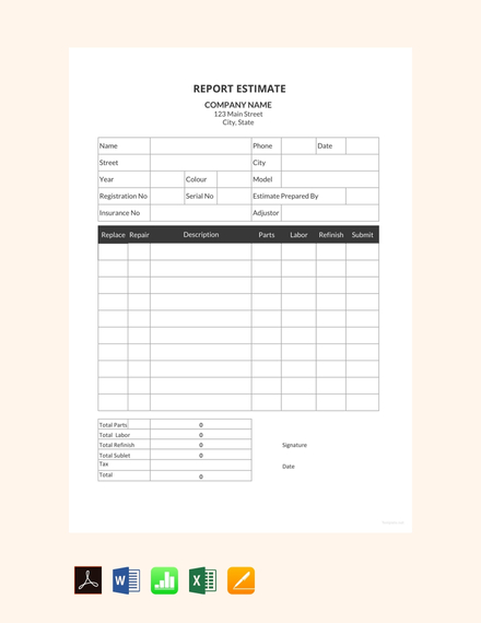 20+ Sample Estimate Templates - Docs, PDF, Excel