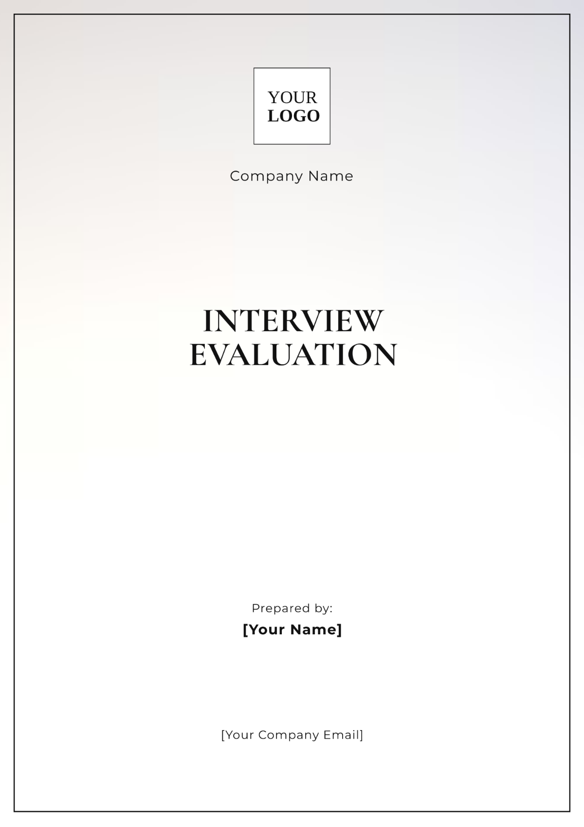 Interview Evaluation Template - Edit Online & Download