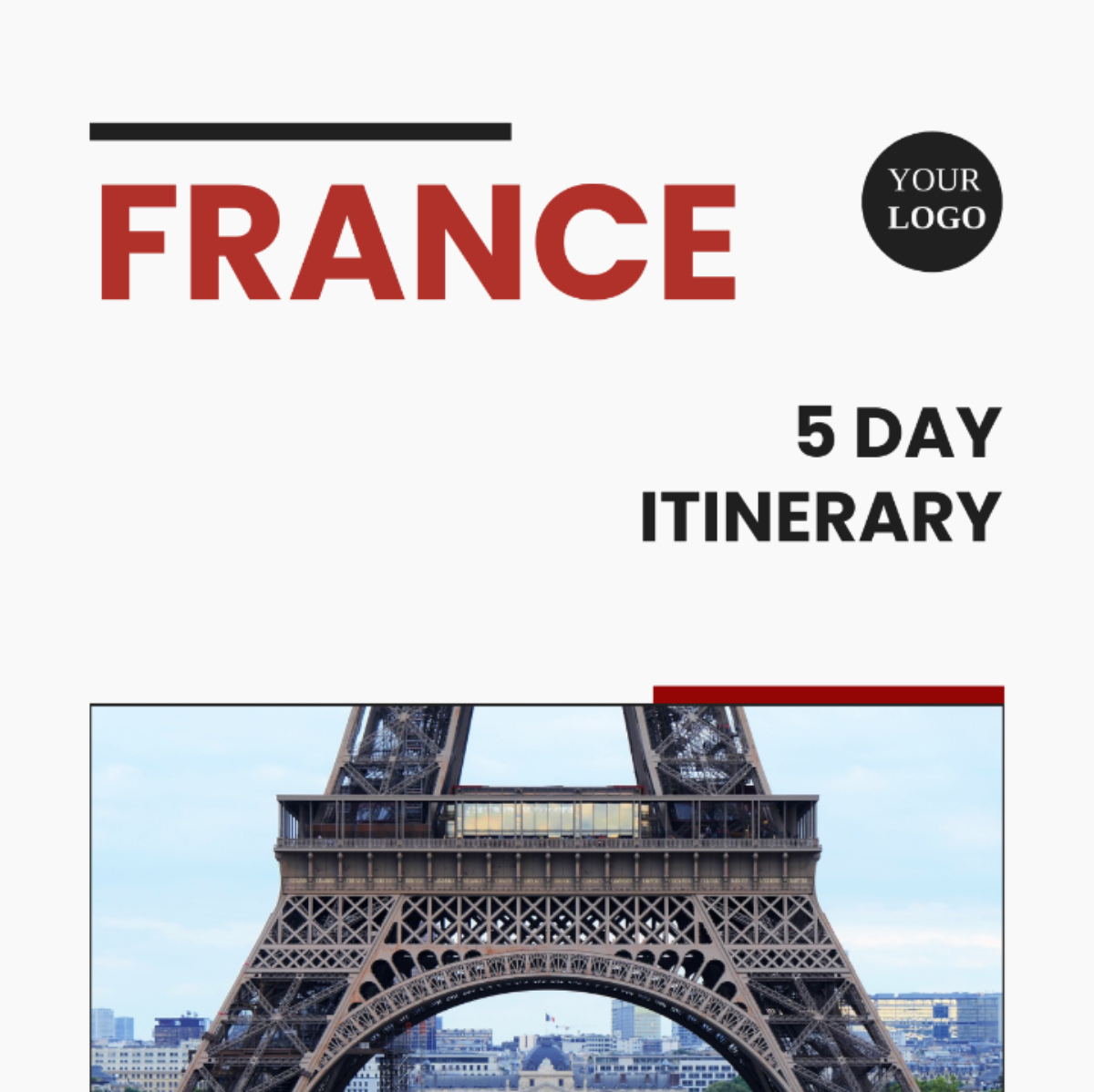 5 Day France Itinerary Template - Edit Online & Download