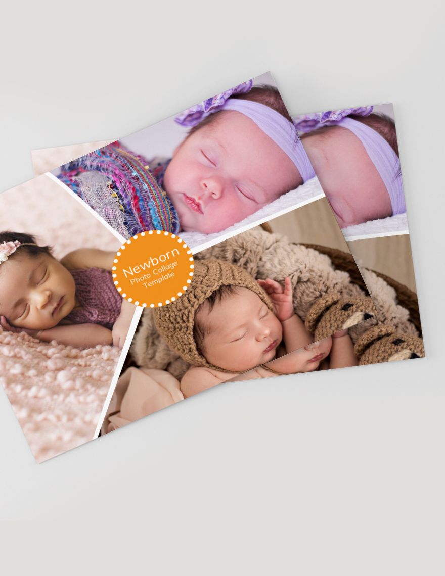 Newborn Photo Collage Template