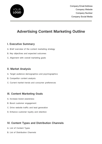 Free Advertising Content Marketing Outline Template to Edit Online