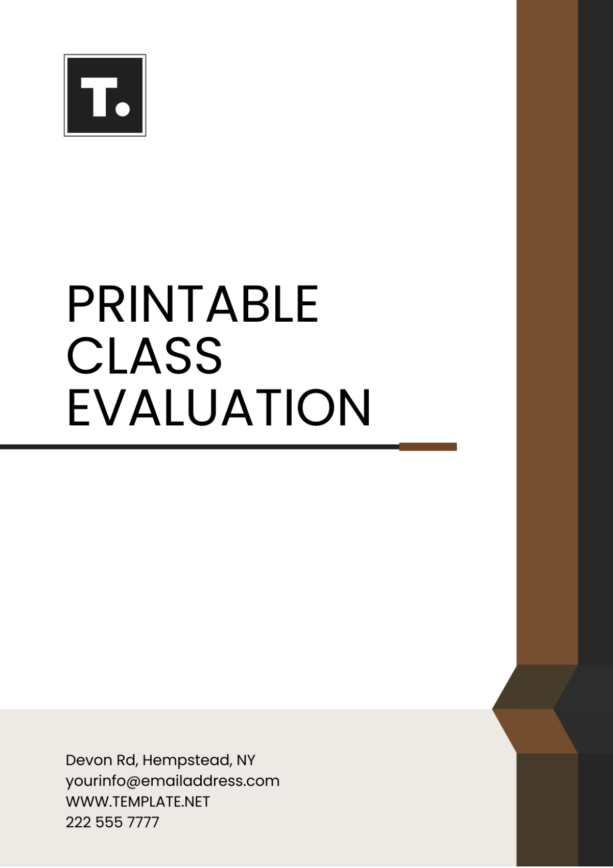 Printable Class Evaluation Template