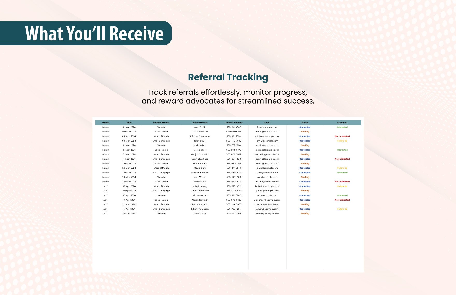 Referral Tracking Spreadsheet Template