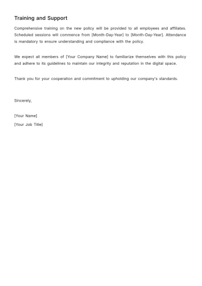Free Advertising Social Media Policy Notice Template to Edit Online