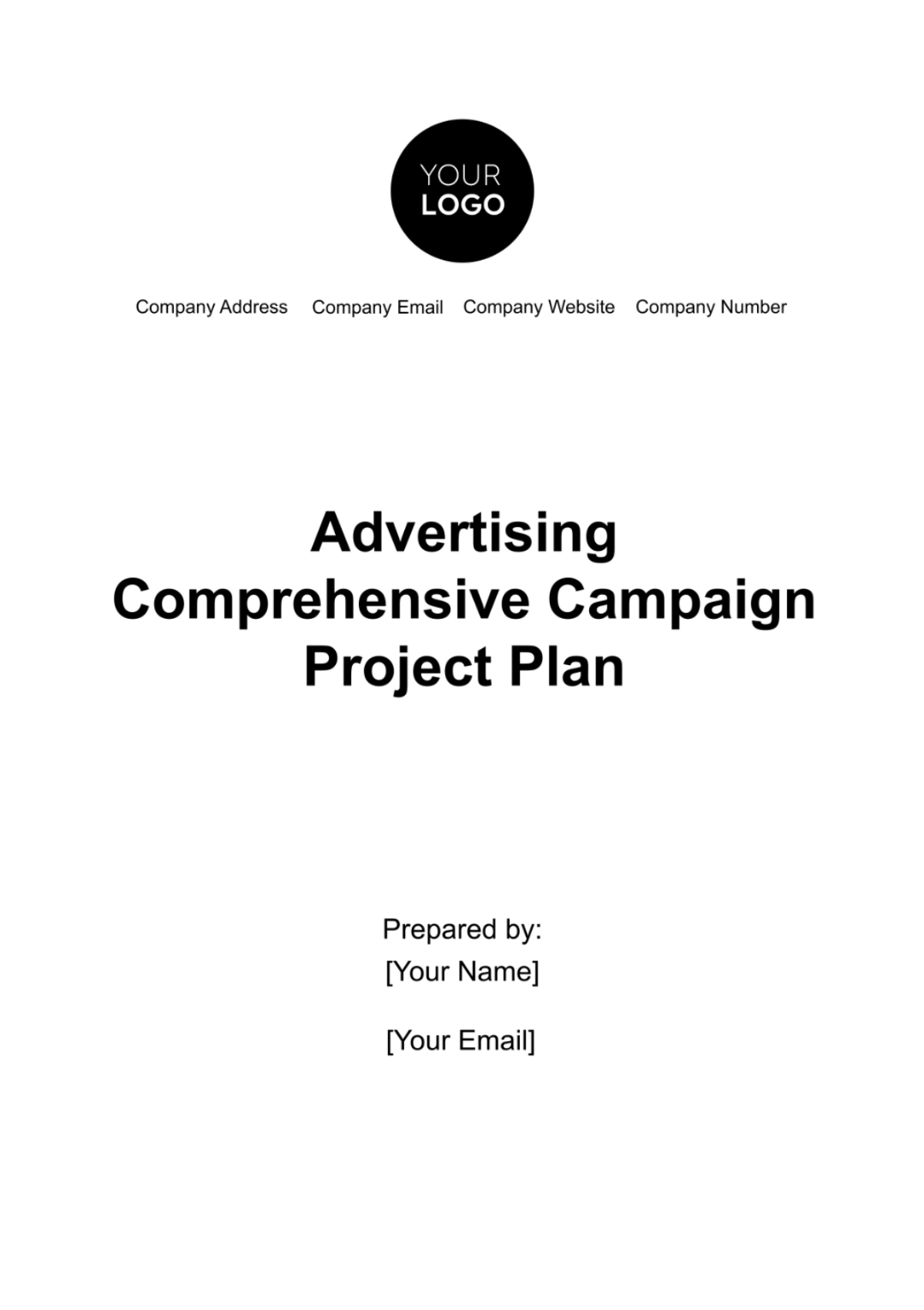 Advertising Comprehensive Campaign Project Plan Template