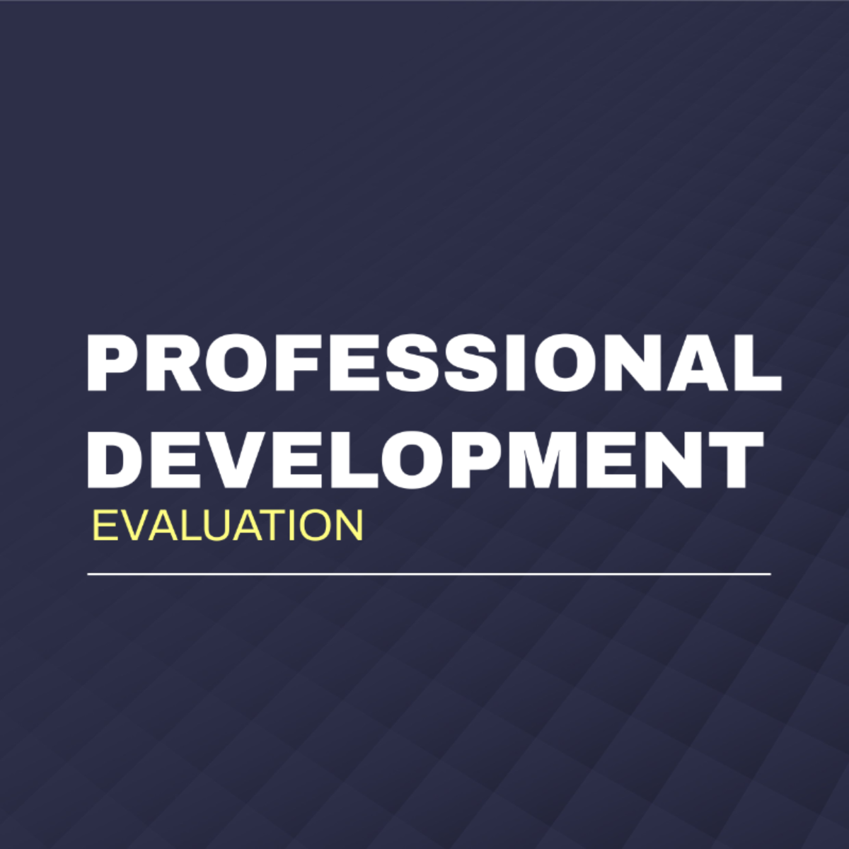 Professional Development Evaluation Template