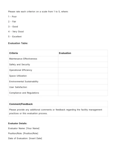 Free Post Occupancy Evaluation Template to Edit Online