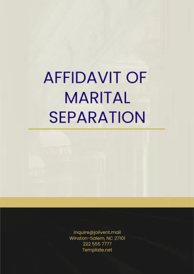 Free Printable Affidavit of Marital Separation Template to Edit Online