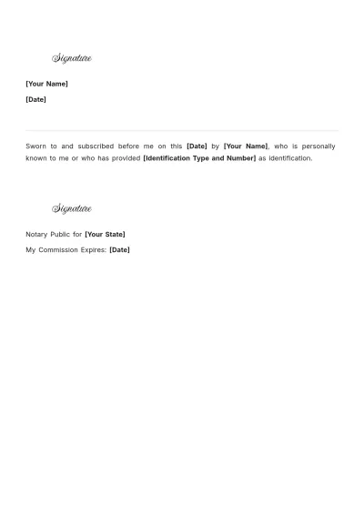 Free Printable Affidavit of Marital Separation Template to Edit Online