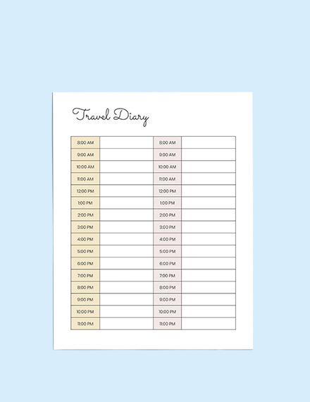 Blank Vacation Planner Format