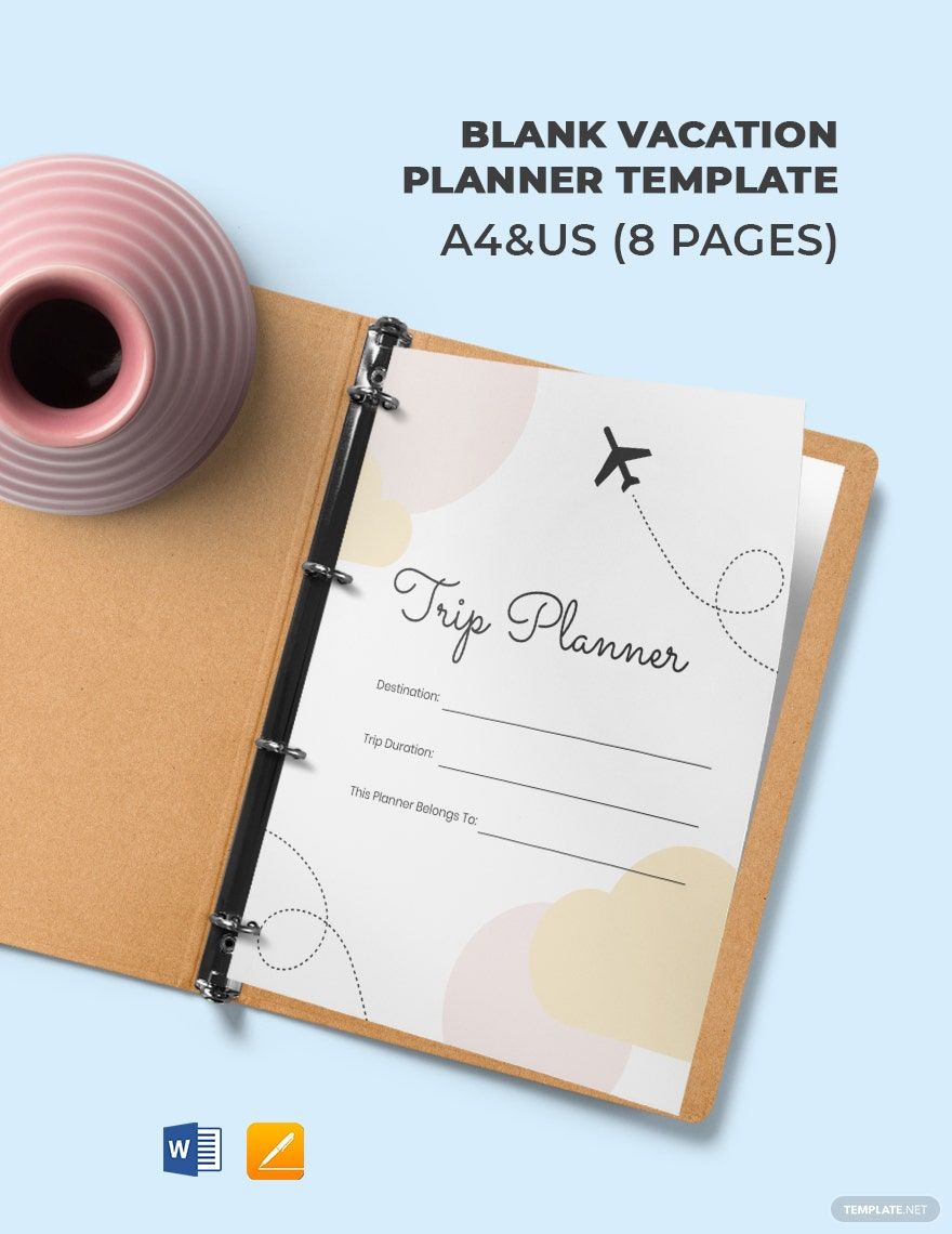 Blank Vacation Planner Template
