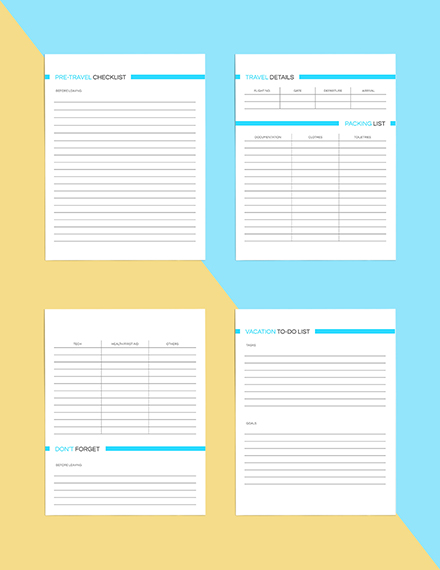 Free Basic Vacation Planner Template - Word, Apple Pages | Template.net