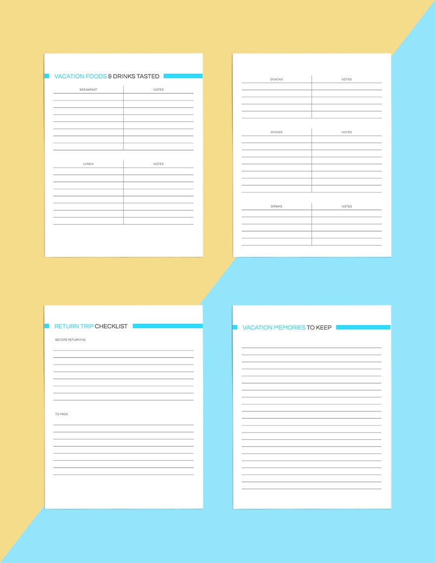 Basic Vacation Planner template Example