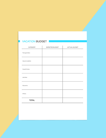 Free Basic Vacation Planner Template - Word, Apple Pages | Template.net