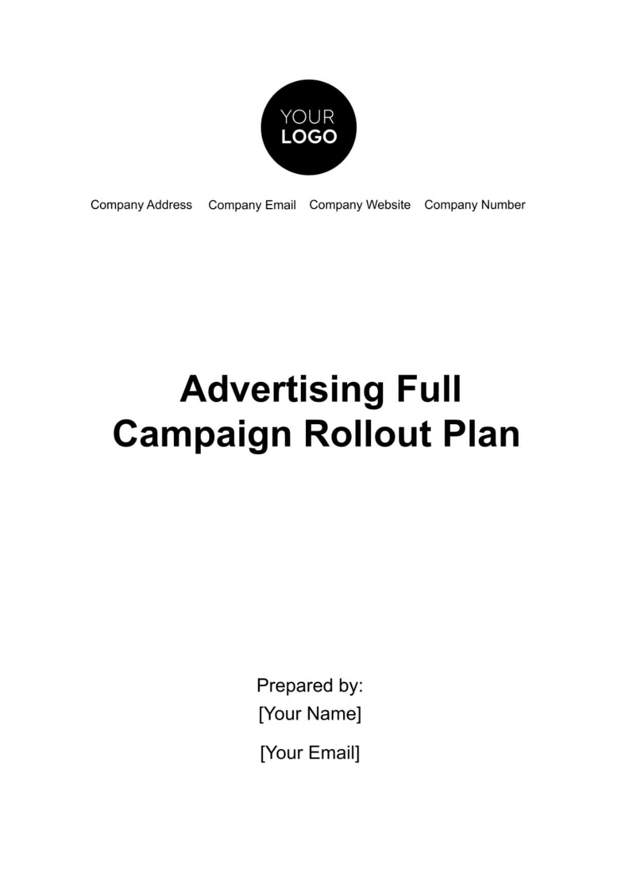 Advertising Full Campaign Rollout Plan Template - Edit Online & Download