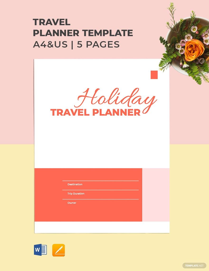 Holiday Travel Planner Template in Word, Google Docs, PDF, Apple Pages