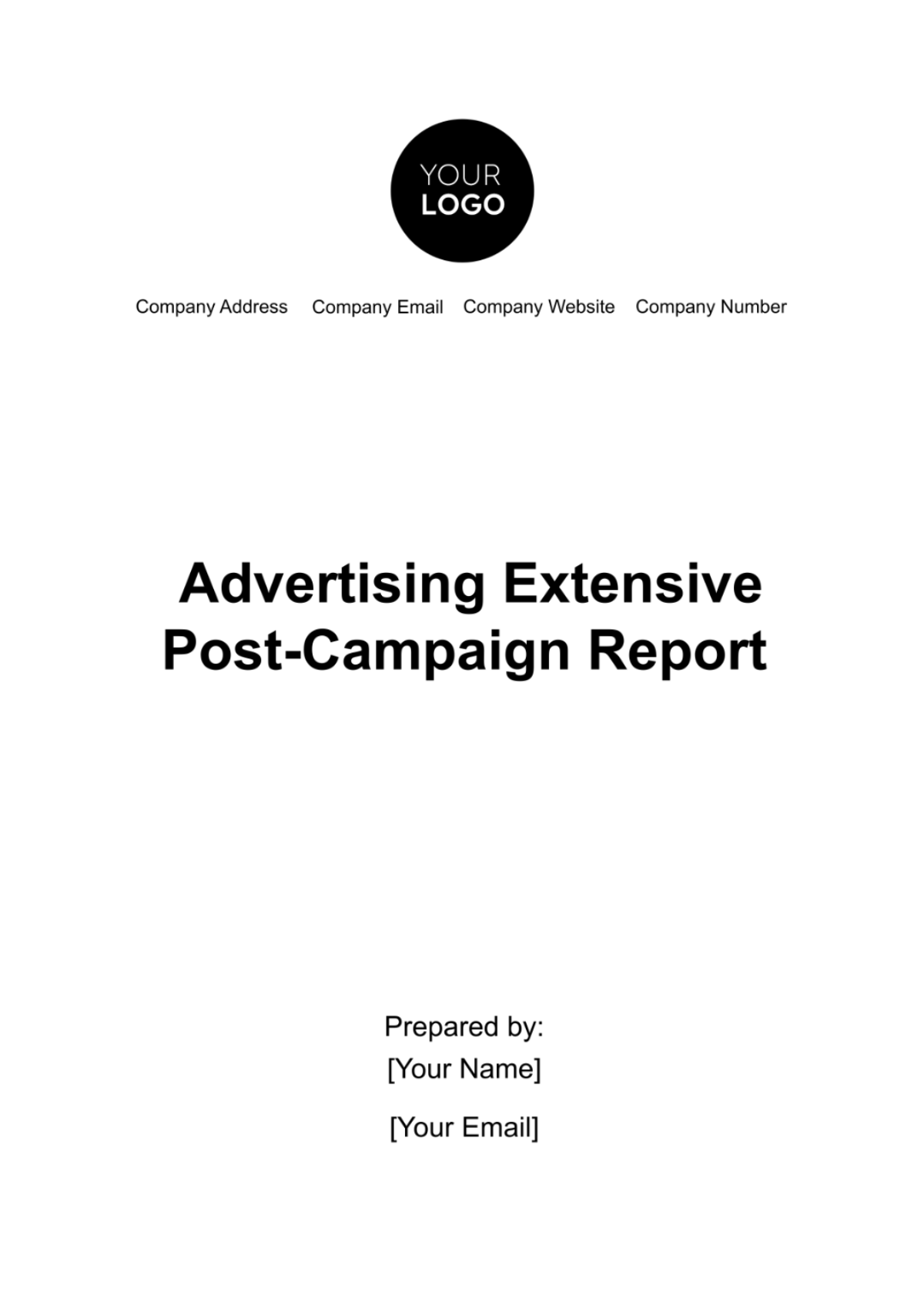 Advertising Extensive Post-Campaign Report Template - Edit Online & Download