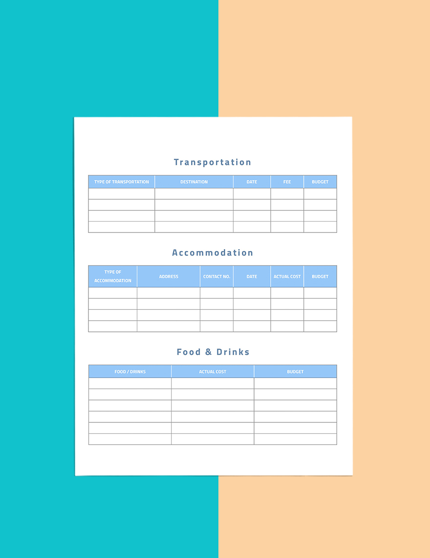 Business Travel Planner Template