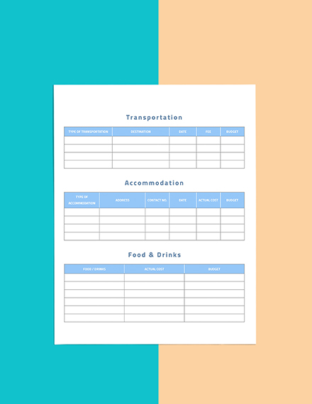 Business Travel Planner template Format