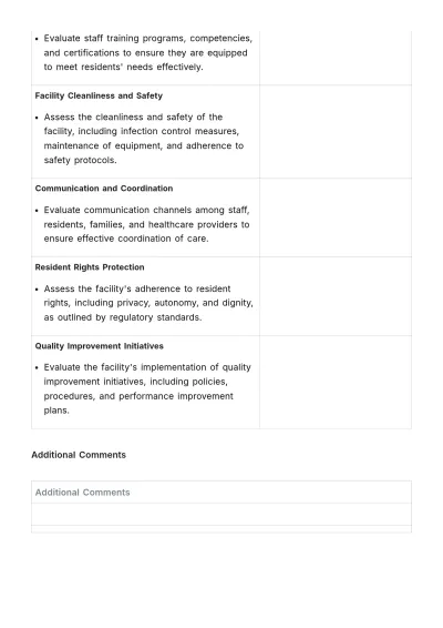 Free Long Term Care Facility Evaluation Template to Edit Online