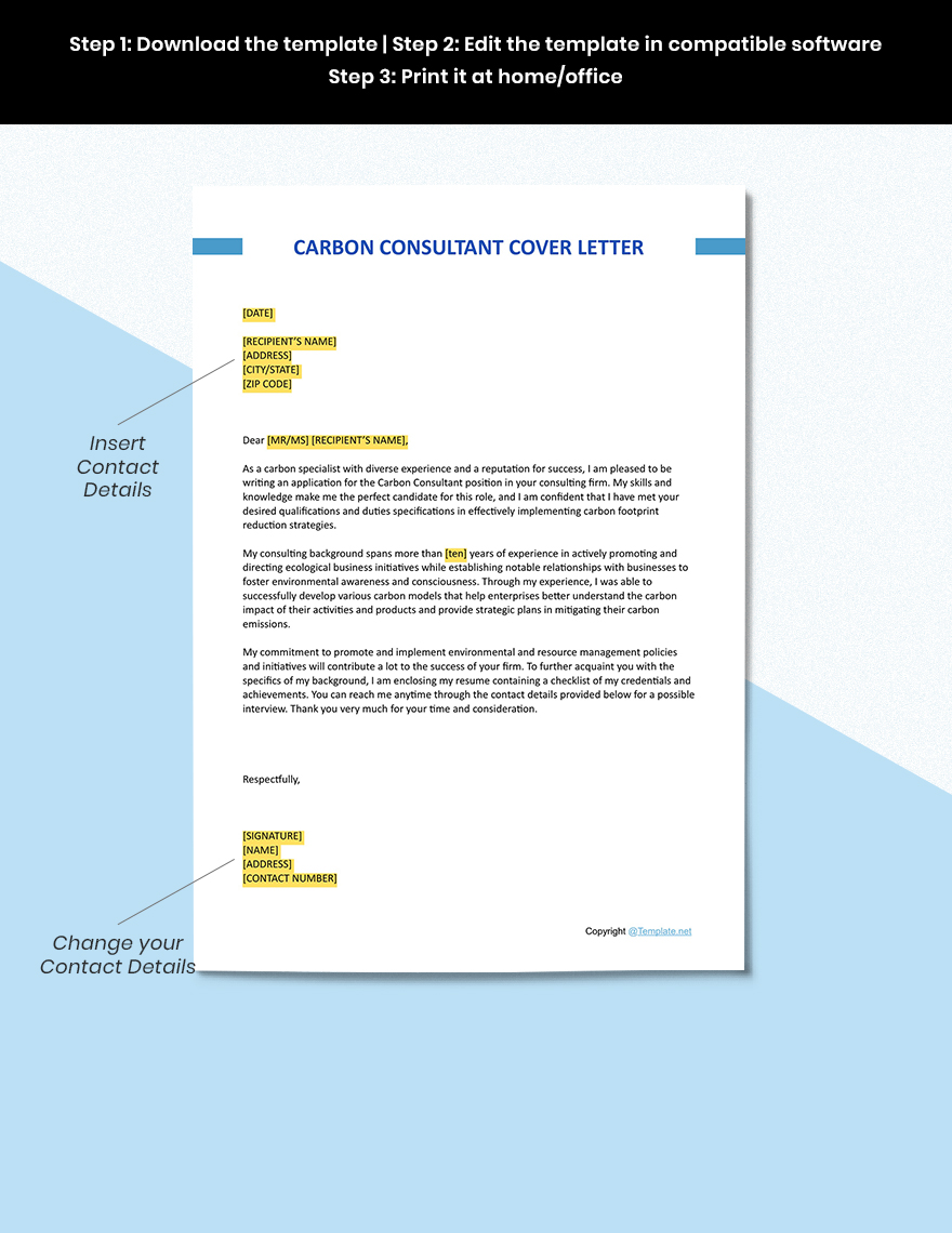 Carbon Consultant Cover Letter Template