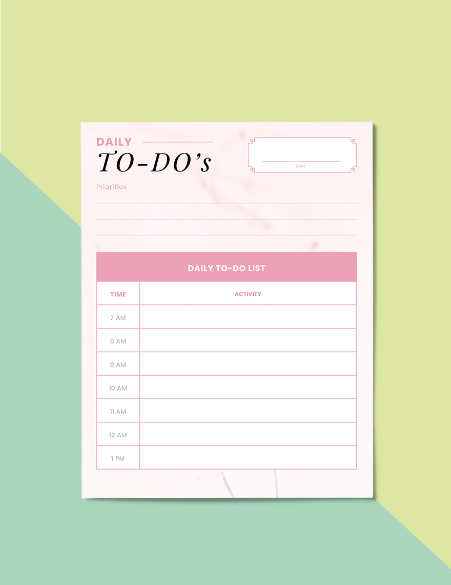 To Do Life Planner Template