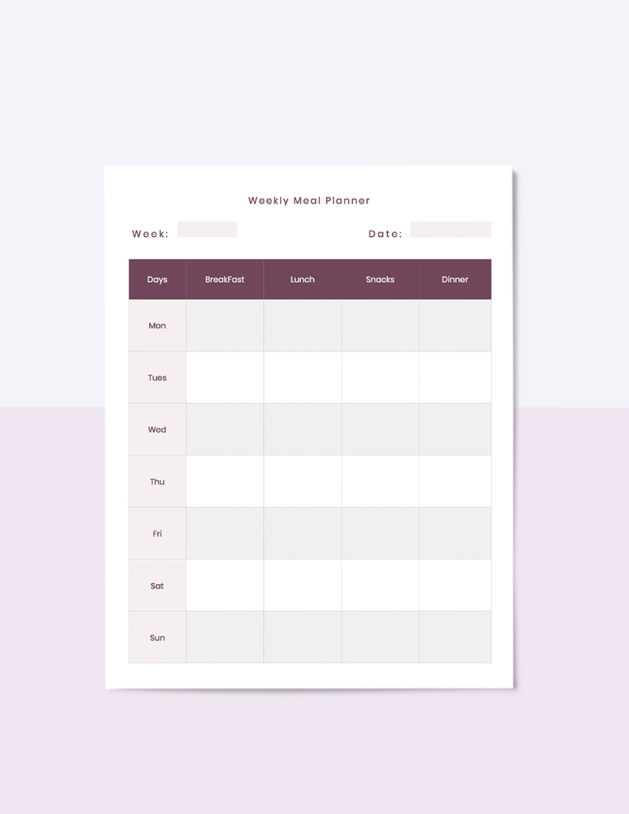 Household Life Planner Template