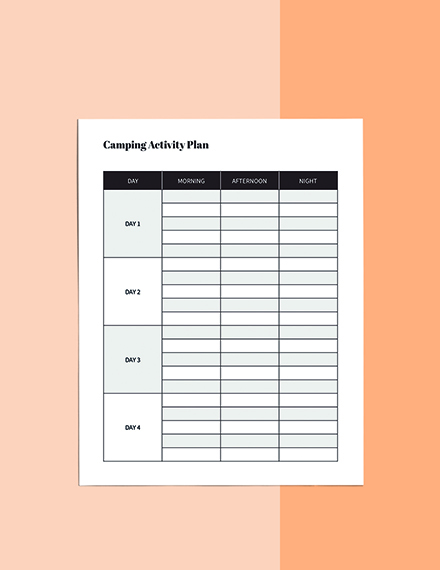 Free Camping Travel Planner Template to Edit Online