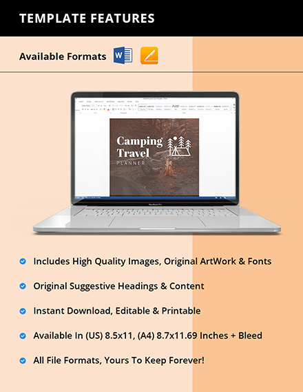 Free Camping Travel Planner Template to Edit Online