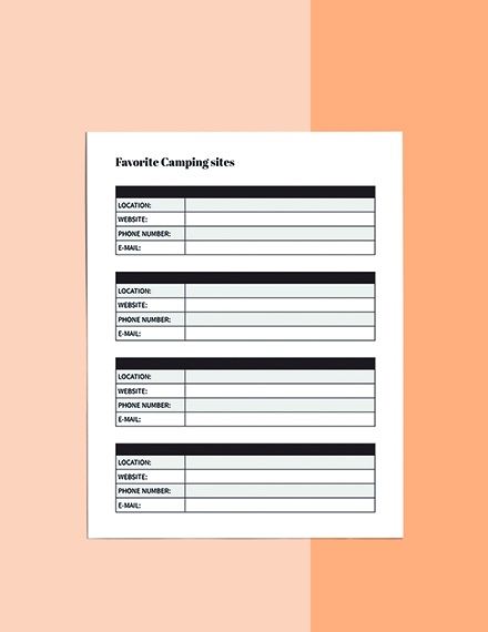 Free Camping Travel Planner Template to Edit Online