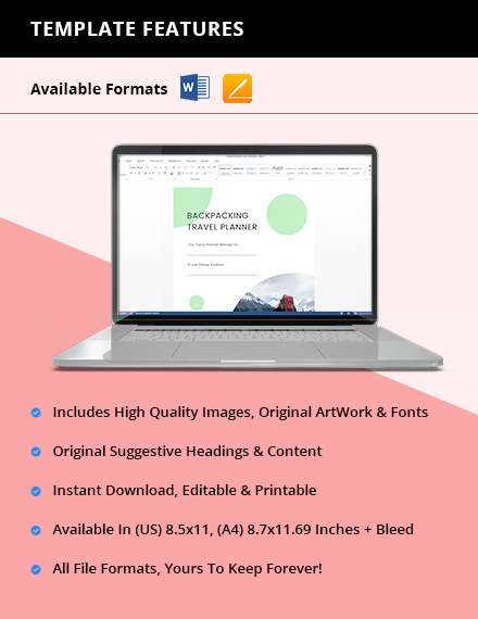 Free Backpacking Travel Planner Template to Edit Online