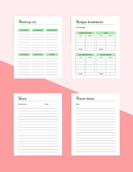 Free Backpacking Travel Planner Template to Edit Online