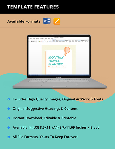Free Monthly Travel Planner Template to Edit Online Free Monthly Travel Planner Template to Edit Online