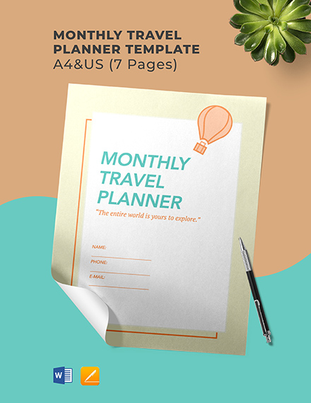 FREE Simple Travel Planner Template - Word | Pages | Google Docs