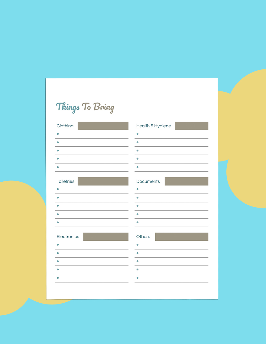 Daily Travel Planner Template
